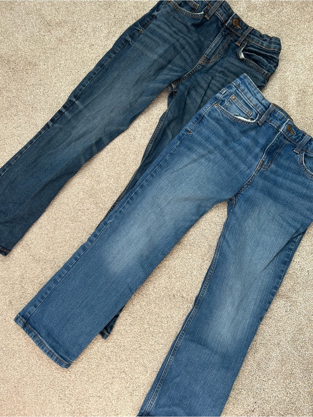 Cat & Jack Boy's Straight Jeans in Dark Blue and Medium Blue